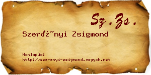 Szerényi Zsigmond névjegykártya