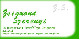 zsigmond szerenyi business card
